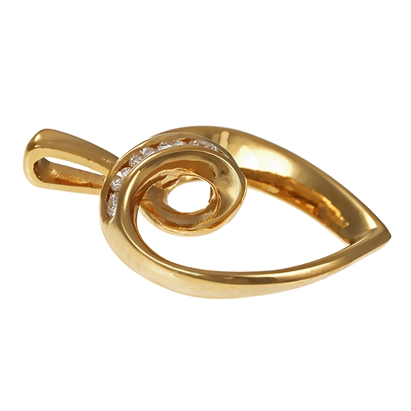Anhänger, 14K, Gelbgold, Brillanten, Herz