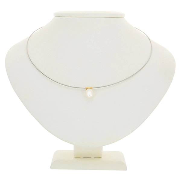 Collier, 18K, Gelb-/Weißgold, Perle, Reif