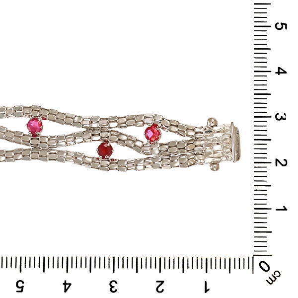 Armband, 14K, Weißgold, Rubine