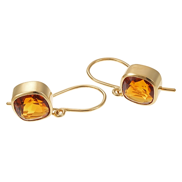Ohrhänger, 14K, Gelbgold, Citrin