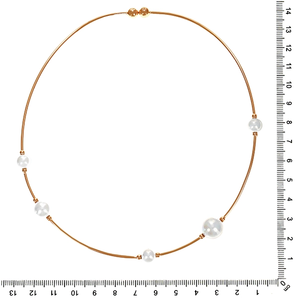 Halsreif, 18K, Rotgold, Porzellan