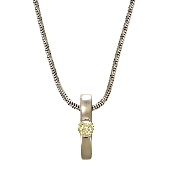 Collier, 18K, Weißgold, Brillant, Schlange-