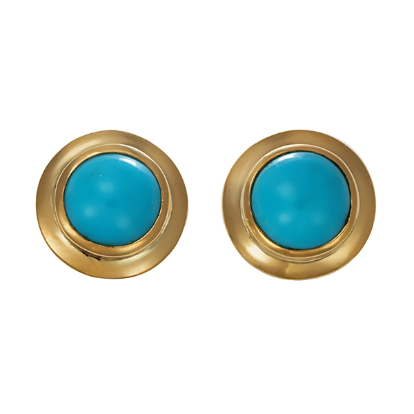 Ohrstecker, 14K, Gelbgold, Türkis