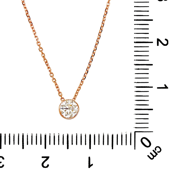 Collier, 18K, Rotgold, Brillant