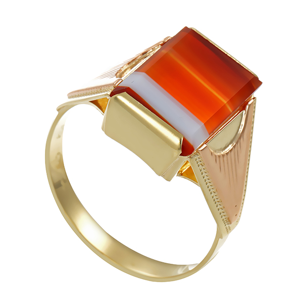 Herrenring, 14K, Gelbgold, Achat