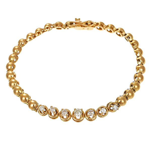 Armband, 18K, Gelbgold, Brillanten