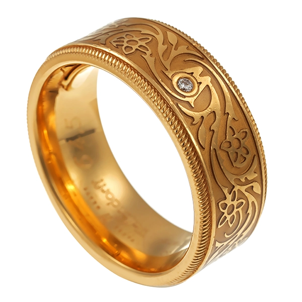 Herrenring, 18K, Gelbgold, Brillant