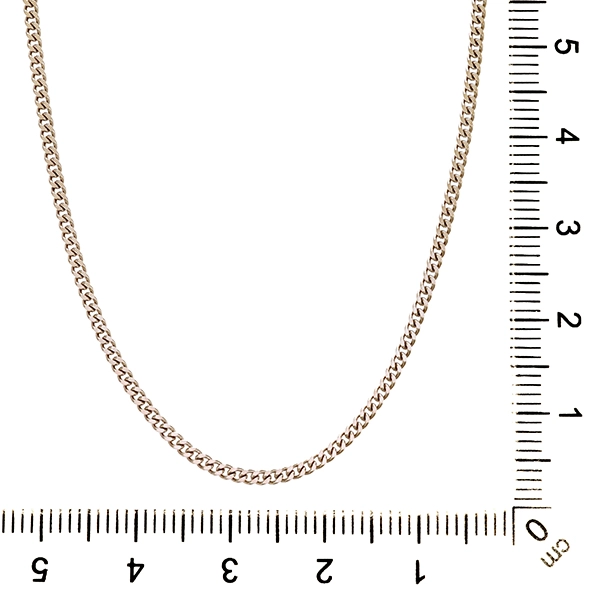 Goldkette, 14K, Weißgold, Panzer-
