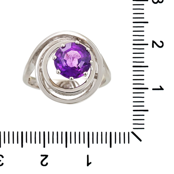 Ring, 14K, Weißgold, Amethyste