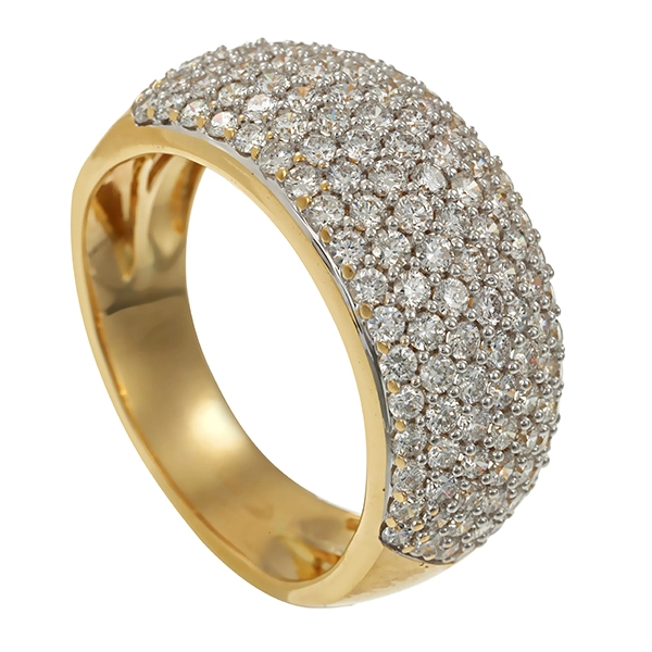 Ring, 14K, Gelb-/Weißgold, Brillanten