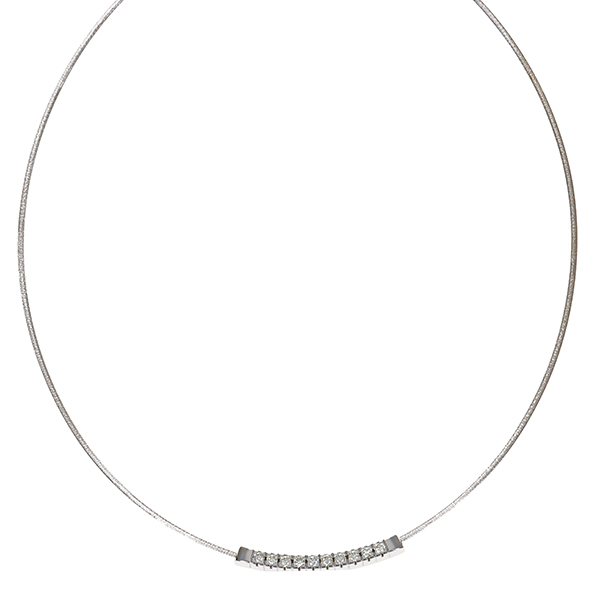 Collier, 14K, Weißgold, Brillanten 0,50 ct, Omega-