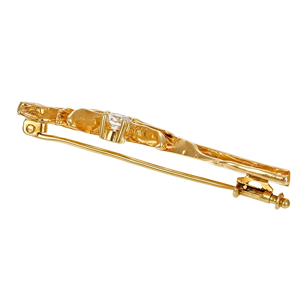 Brosche, 14K, Gelbgold, Brillant