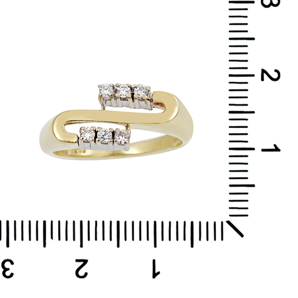 Diamantring, 14K, Gelb-/Weißgold, Brillanten