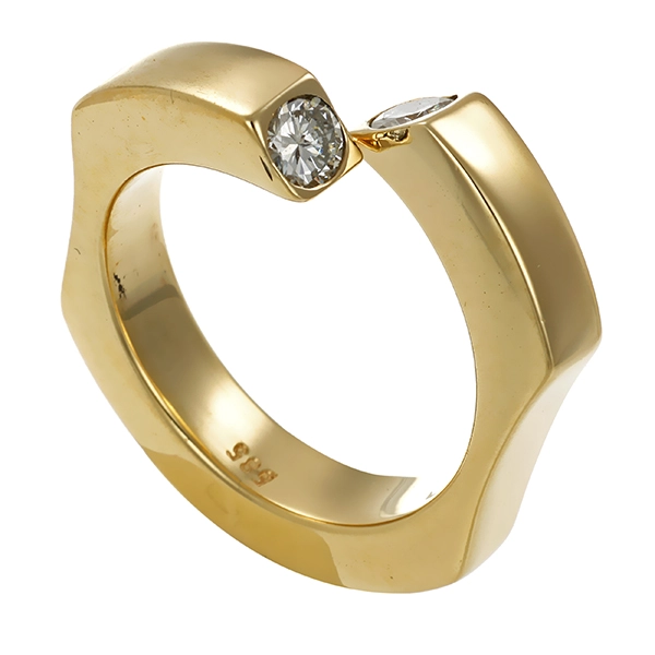 Diamantring, 14K, Gelbgold, Brillanten 0,36 ct