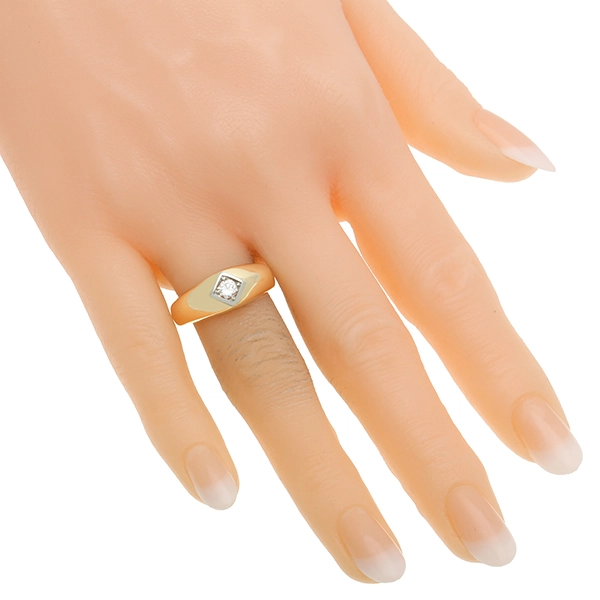 Diamantring, 14K, Gelb-/Weißgold, Brillant 0,18 ct