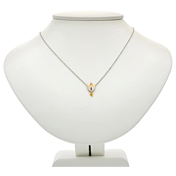Collier, Pt950, Platin/Gelbgold, Brillant, Anker-