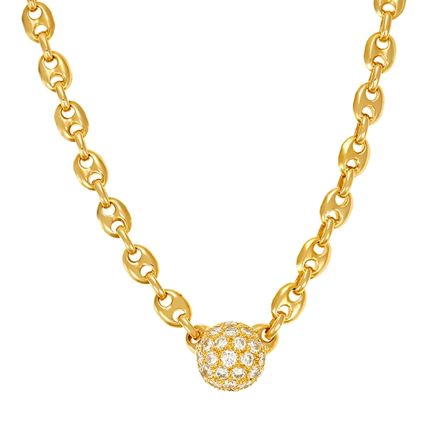 Collier, 18K, Gelbgold, Brillanten