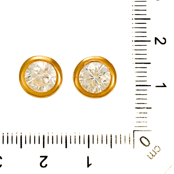 Ohrstecker, 14K, Gelbgold, Zirkonia