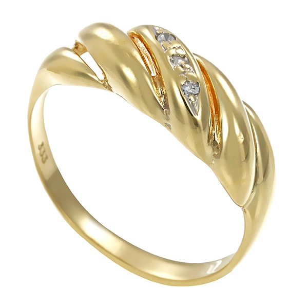 Diamantring, 8K, Gelbgold, Diamanten