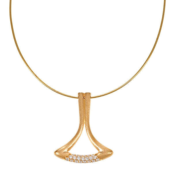 Collier, 18K, Gelbgold, Brillanten 0,42 ct