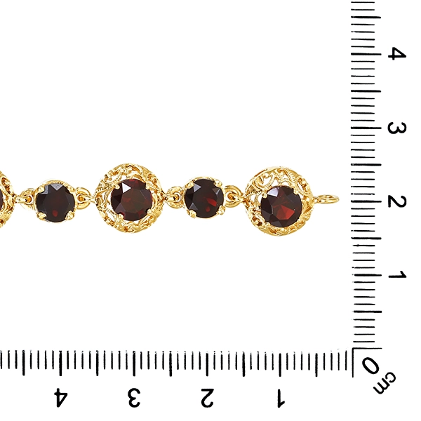Armband, 18K, Gelbgold, Granat