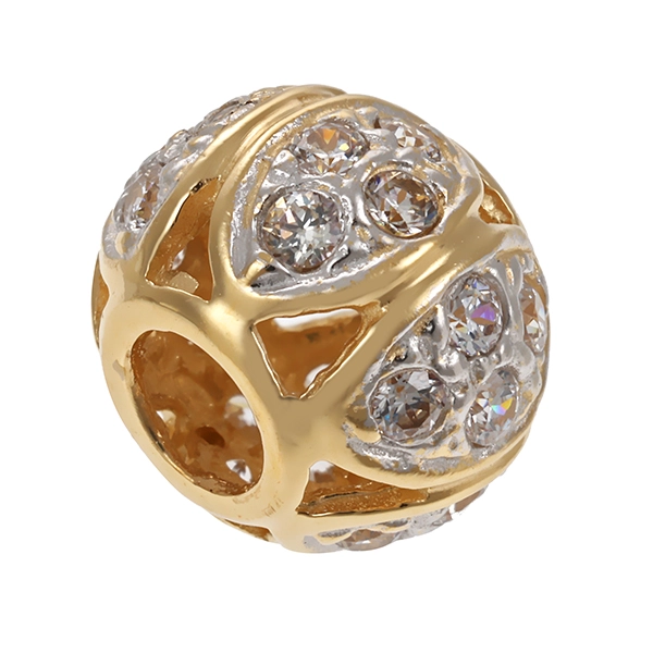 Anhänger, 14K, Gelb-/Weißgold, Zirkonia