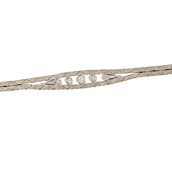 Armbnad, 14K, Weißgold, Diamanten