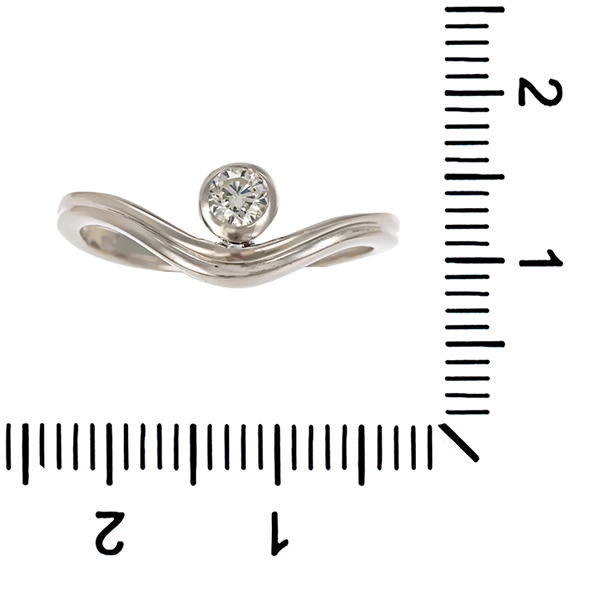 Brillantring, 14K, Weißgold, 0,12ct