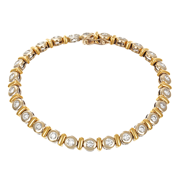 Armband, 14K, Gelb-/Weißgold, Brillanten 2,25 ct