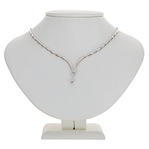 Collier, 18K, Weißgold, Brillanten