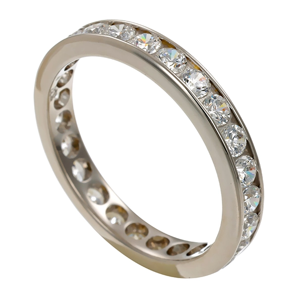 Ring, 9K, Weißgold, Zirkonia