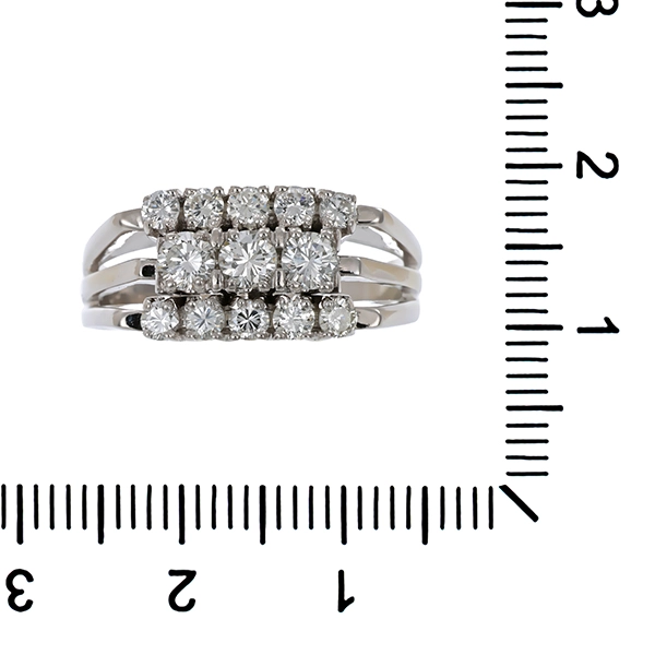 Ring, 14K, Weißgold, Brillanten