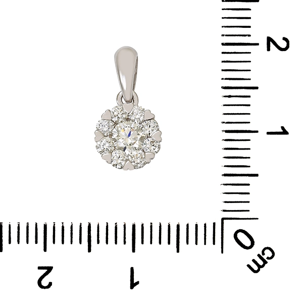 Anhänger, 14K, Weißgold, Brillanten