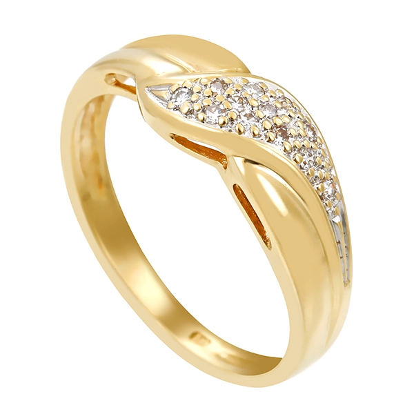 Diamantring, 14K, Gelbgold, Diamanten