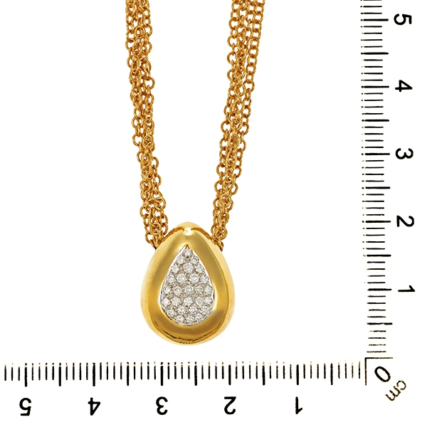 Collier, 18K, Gelbgold, Brillanten