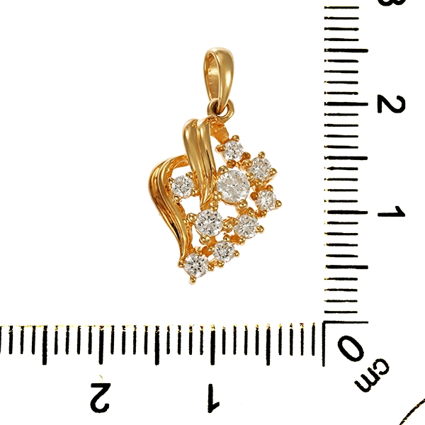 Anhänger, 14K, Gelbgold, Zirkonia