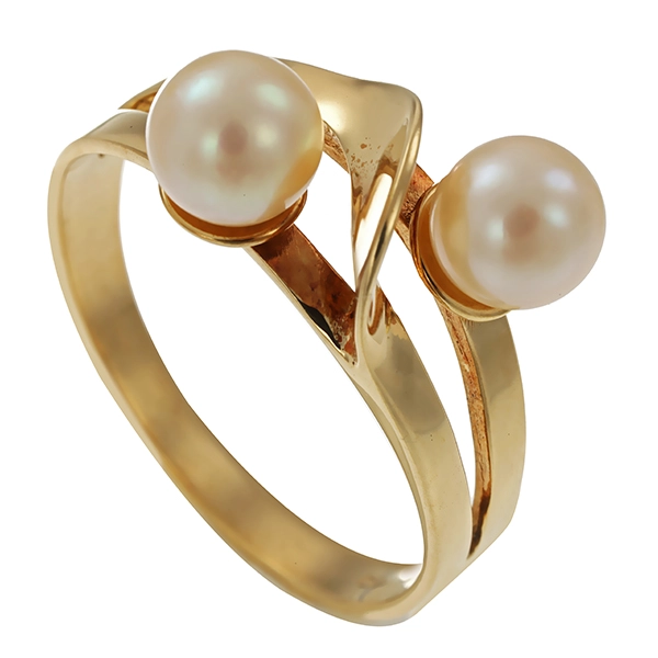 Ring, 14K, Gelbgold, Perlen