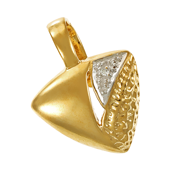 Anhänger, 8K, Gelb-/Weißgold, Diamant