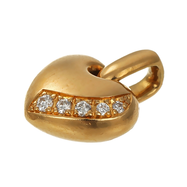 Anhänger, 18K, Gelbgold, Brillant, Herz