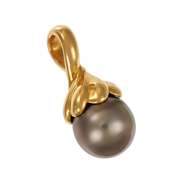Anhänger, 18K, Gelbgold, Perle