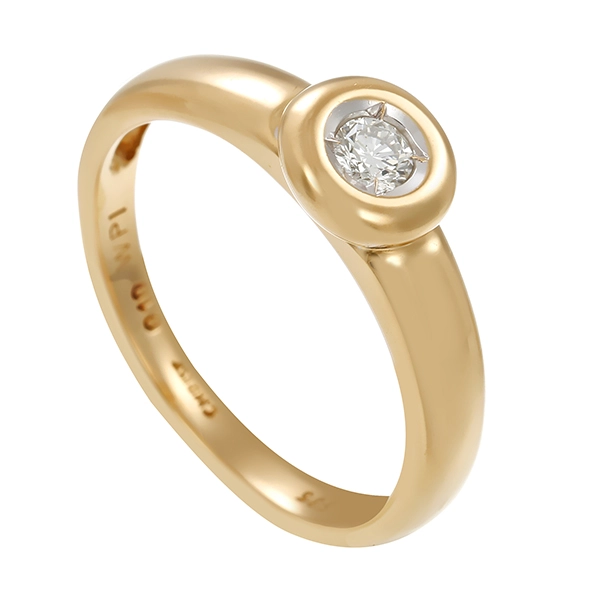 Diamantring, 14K, Gelbgold, Brillant 0,10 ct