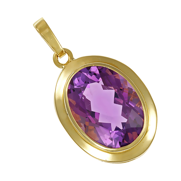 Anhänger, 14K, Gelbgold, Amethyst