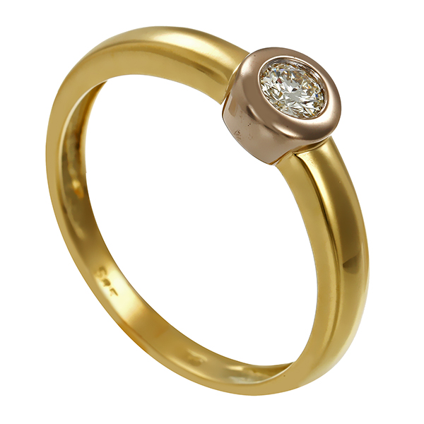 Brillantring, 14K, Gelb-/Weißgold, 0,25ct 
