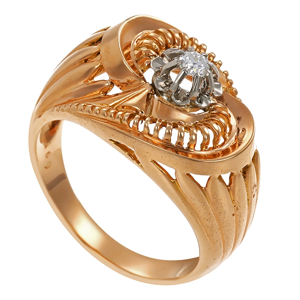 Ring, 18K, Rot-/Weißgold, Brillant