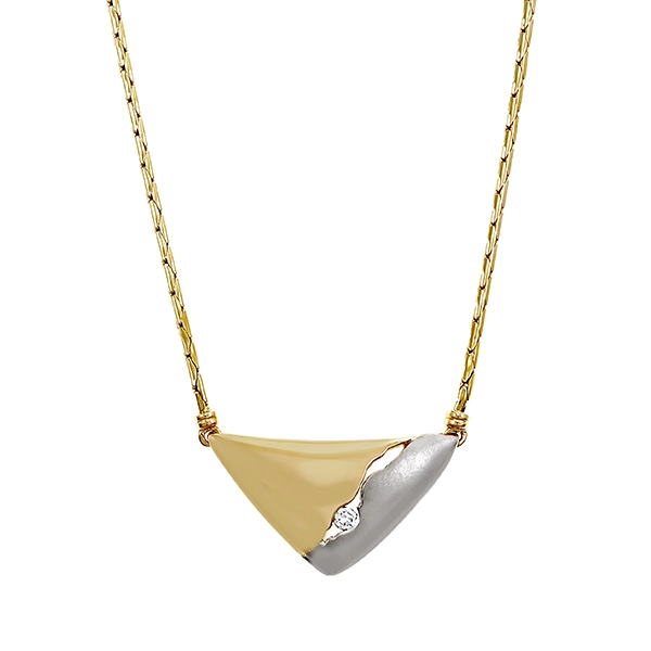 Collier, 18K, Gelb-/Weißgold, Brillant