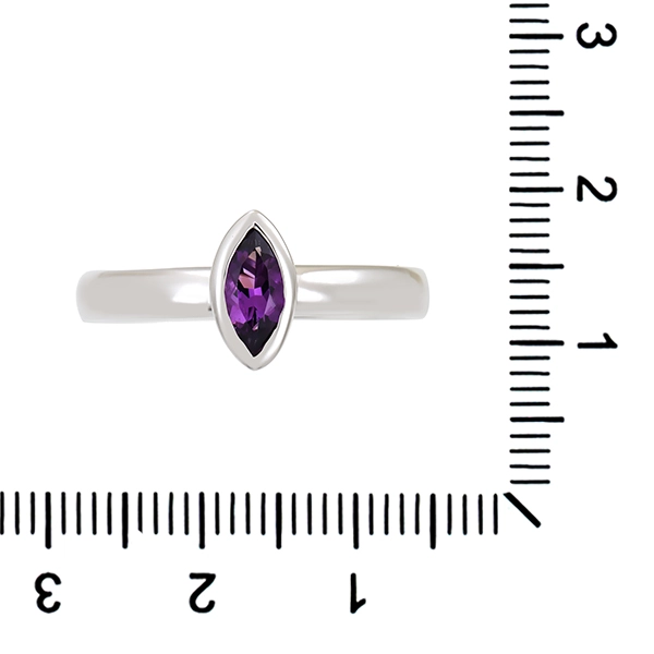 Ring, 14K, Weißgold, Amethyst
