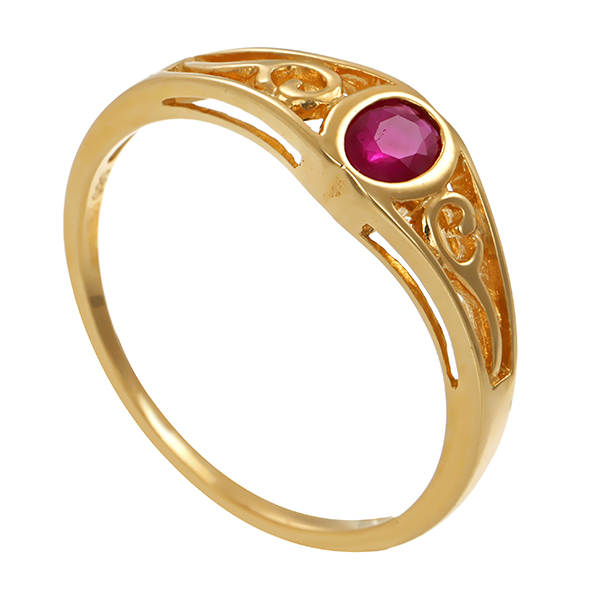 Ring, 14K, Gelbgold, Rubin