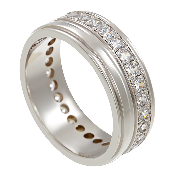 Ring, 14K, Weißgold, Zirkonia