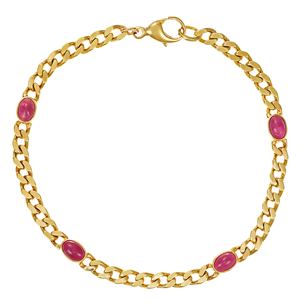 Armband, 8K, Gelbgold, Rubin