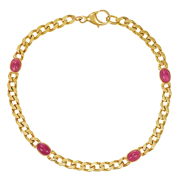 Armband, 8K, Gelbgold, Rubin